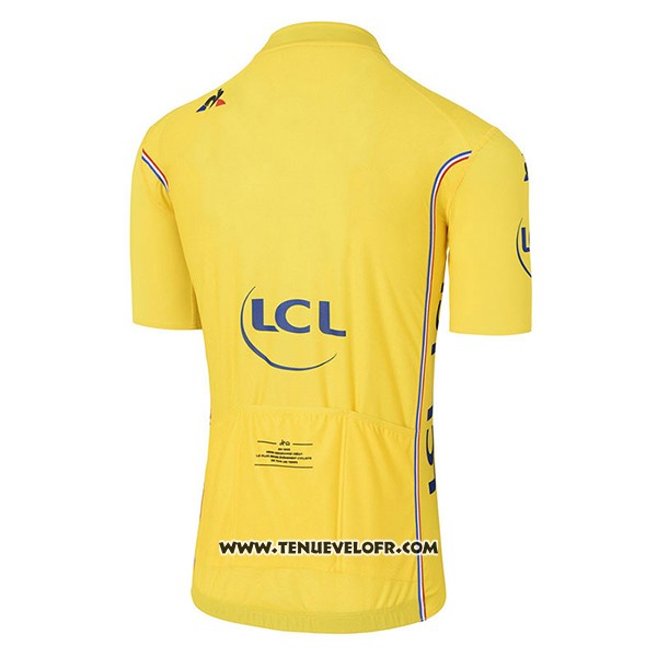 2017 Maillot Ciclismo Tour DE France Jaune Manches Courtes et Cuissard